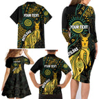 Australia Matildas Indigenous Family Matching Long Sleeve Bodycon Dress and Hawaiian Shirt NAIDOC 2024 Keep The Fire Burning