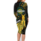 Australia Matildas Indigenous Family Matching Long Sleeve Bodycon Dress and Hawaiian Shirt NAIDOC 2024 Keep The Fire Burning
