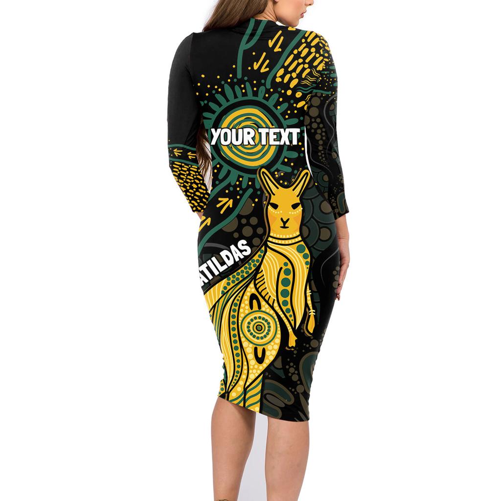 Australia Matildas Indigenous Family Matching Long Sleeve Bodycon Dress and Hawaiian Shirt NAIDOC 2024 Keep The Fire Burning
