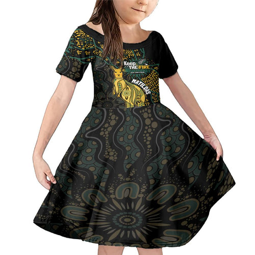 Australia Matildas Indigenous Family Matching Mermaid Dress and Hawaiian Shirt NAIDOC 2024 Keep The Fire Burning