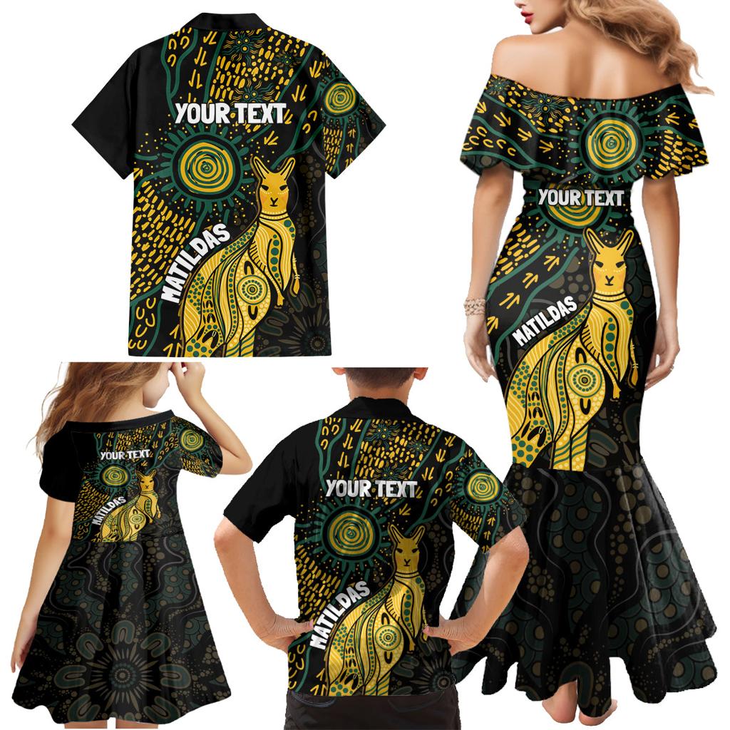 Australia Matildas Indigenous Family Matching Mermaid Dress and Hawaiian Shirt NAIDOC 2024 Keep The Fire Burning