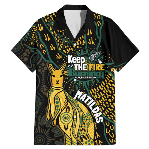 Australia Matildas Indigenous Family Matching Mermaid Dress and Hawaiian Shirt NAIDOC 2024 Keep The Fire Burning