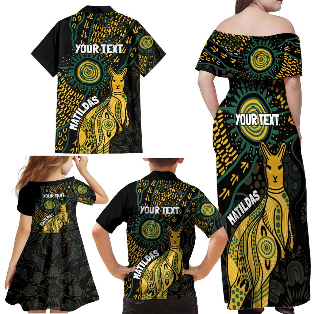 Australia Matildas Indigenous Family Matching Off Shoulder Maxi Dress and Hawaiian Shirt NAIDOC 2024 Keep The Fire Burning