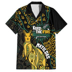 Australia Matildas Indigenous Family Matching Off Shoulder Short Dress and Hawaiian Shirt NAIDOC 2024 Keep The Fire Burning