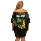 Australia Matildas Indigenous Family Matching Off Shoulder Short Dress and Hawaiian Shirt NAIDOC 2024 Keep The Fire Burning