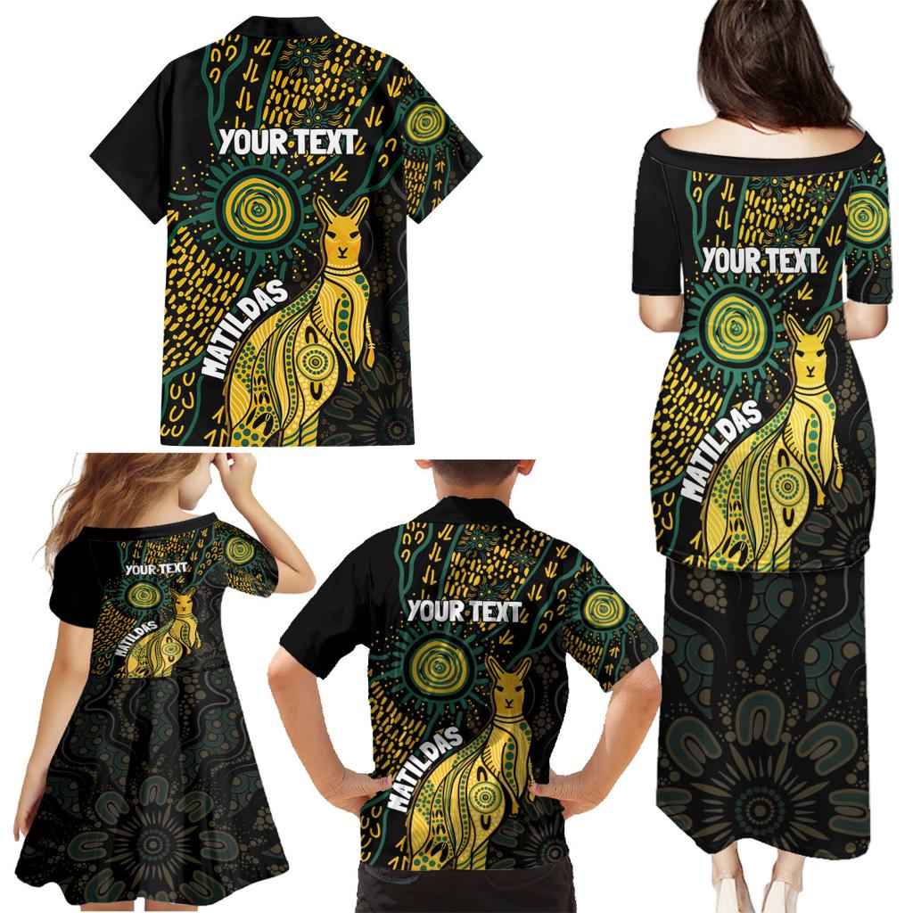Australia Matildas Indigenous Family Matching Puletasi and Hawaiian Shirt NAIDOC 2024 Keep The Fire Burning