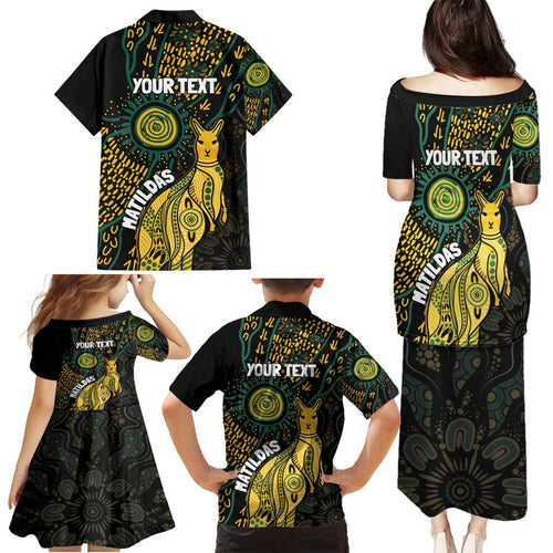 Australia Matildas Indigenous Family Matching Puletasi and Hawaiian Shirt NAIDOC 2024 Keep The Fire Burning