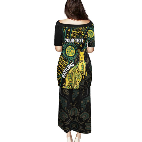 Australia Matildas Indigenous Family Matching Puletasi and Hawaiian Shirt NAIDOC 2024 Keep The Fire Burning