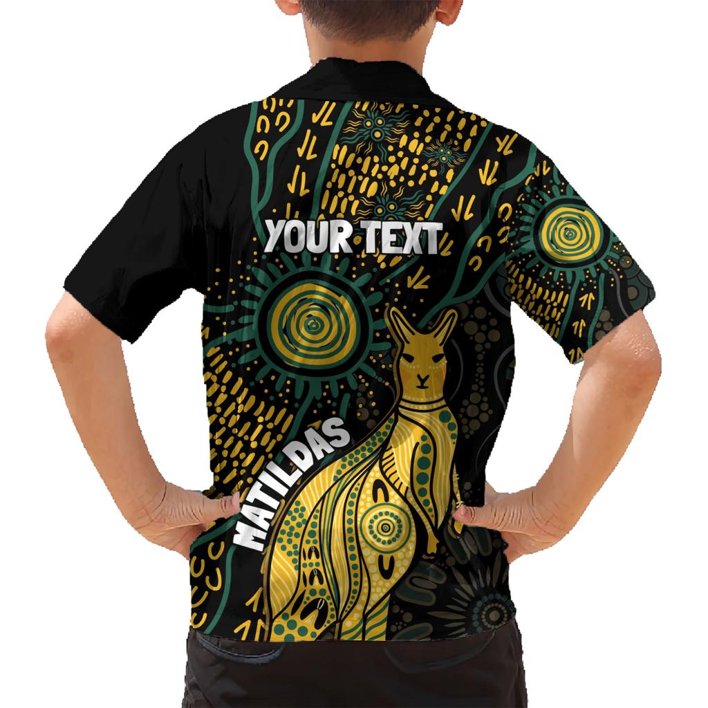 Australia Matildas Indigenous Family Matching Short Sleeve Bodycon Dress and Hawaiian Shirt NAIDOC 2024 Keep The Fire Burning