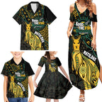 Australia Matildas Indigenous Family Matching Summer Maxi Dress and Hawaiian Shirt NAIDOC 2024 Keep The Fire Burning
