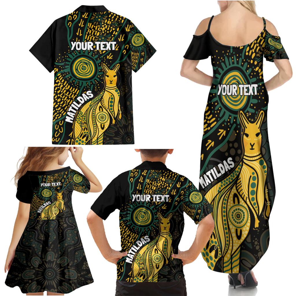 Australia Matildas Indigenous Family Matching Summer Maxi Dress and Hawaiian Shirt NAIDOC 2024 Keep The Fire Burning