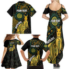Australia Matildas Indigenous Family Matching Summer Maxi Dress and Hawaiian Shirt NAIDOC 2024 Keep The Fire Burning