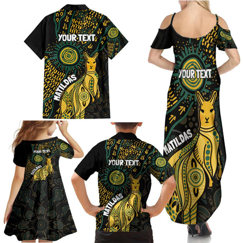 Australia Matildas Indigenous Family Matching Summer Maxi Dress and Hawaiian Shirt NAIDOC 2024 Keep The Fire Burning