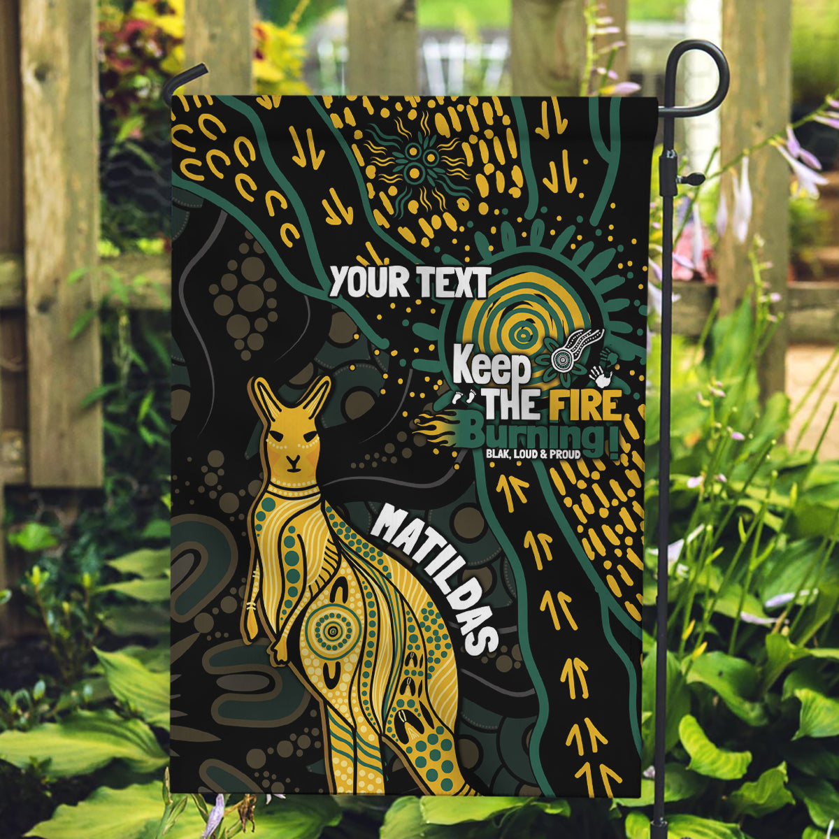Australia Matildas Indigenous Garden Flag NAIDOC 2024 Keep The Fire Burning