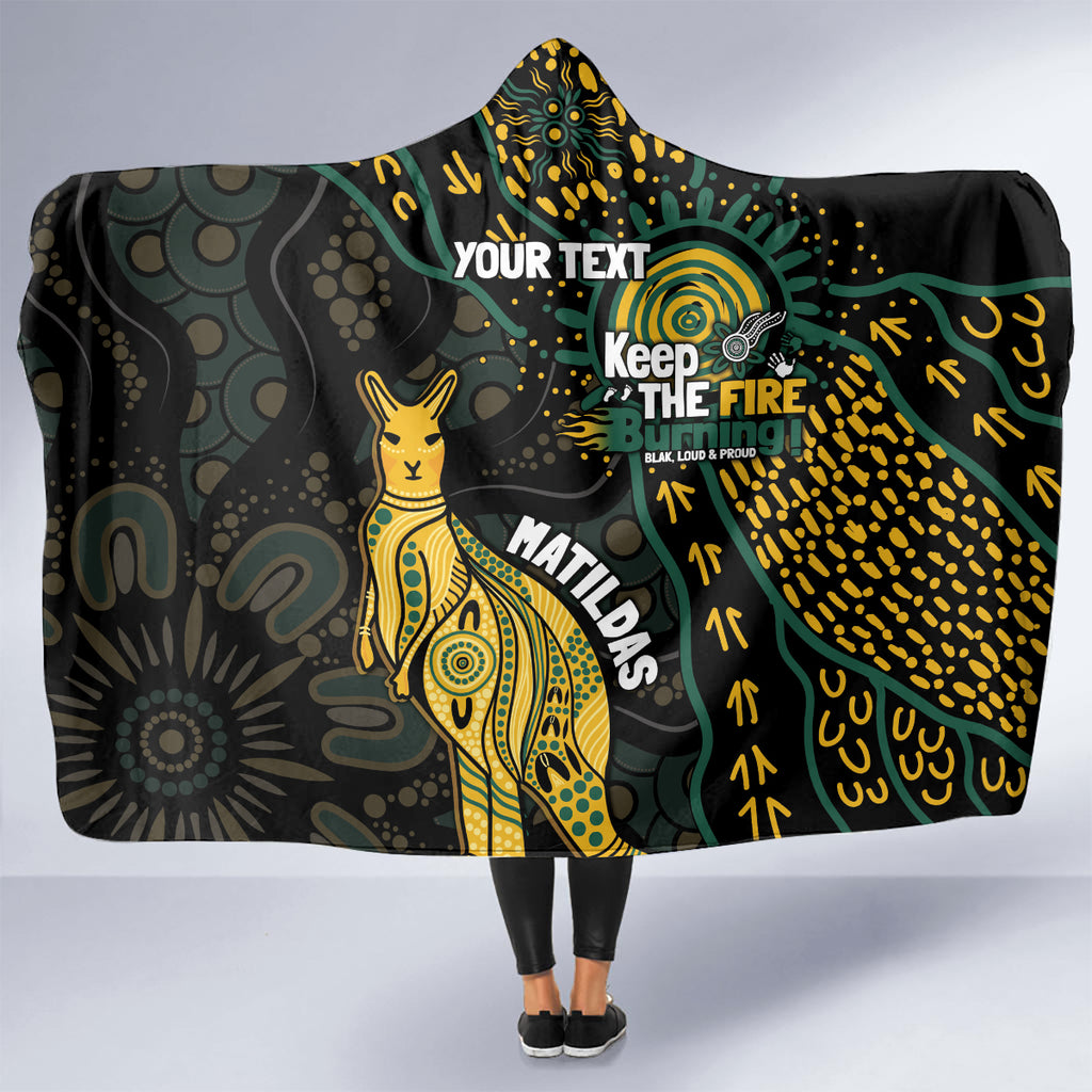 Australia Matildas Indigenous Hooded Blanket NAIDOC 2024 Keep The Fire Burning