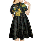 Australia Matildas Indigenous Kid Short Sleeve Dress NAIDOC 2024 Keep The Fire Burning