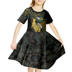 Australia Matildas Indigenous Kid Short Sleeve Dress NAIDOC 2024 Keep The Fire Burning