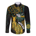 Australia Matildas Indigenous Long Sleeve Button Shirt NAIDOC 2024 Keep The Fire Burning