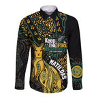 Australia Matildas Indigenous Long Sleeve Button Shirt NAIDOC 2024 Keep The Fire Burning