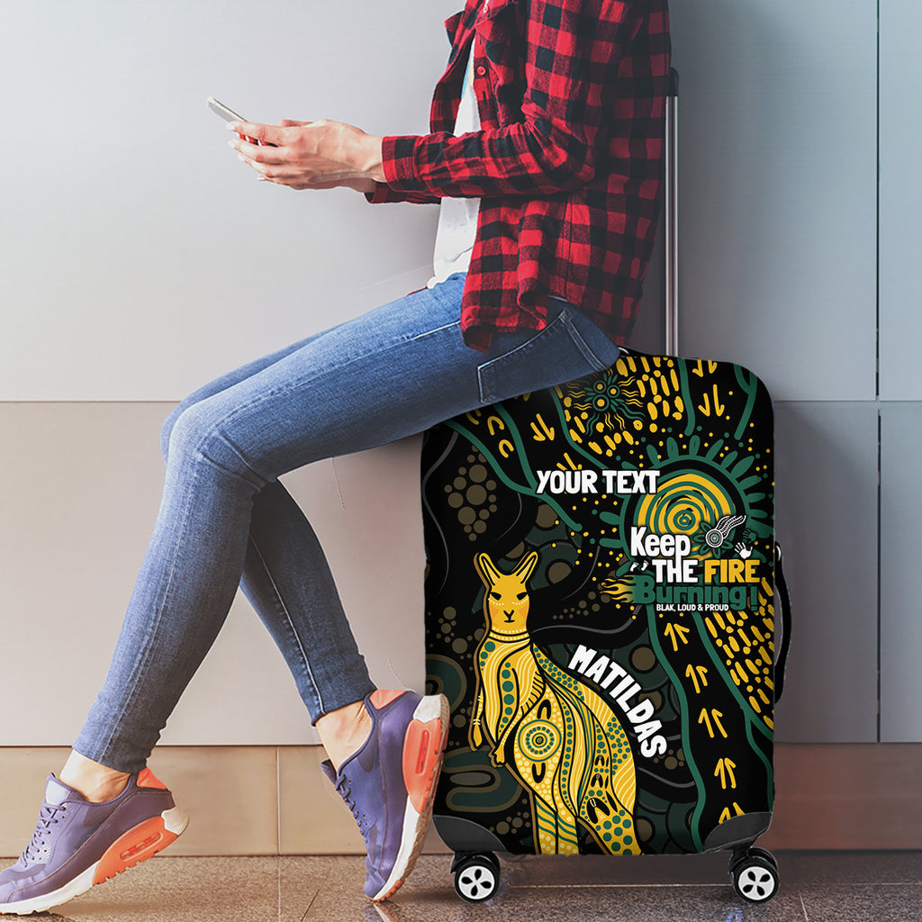 Australia Matildas Indigenous Luggage Cover NAIDOC 2024 Keep The Fire Burning