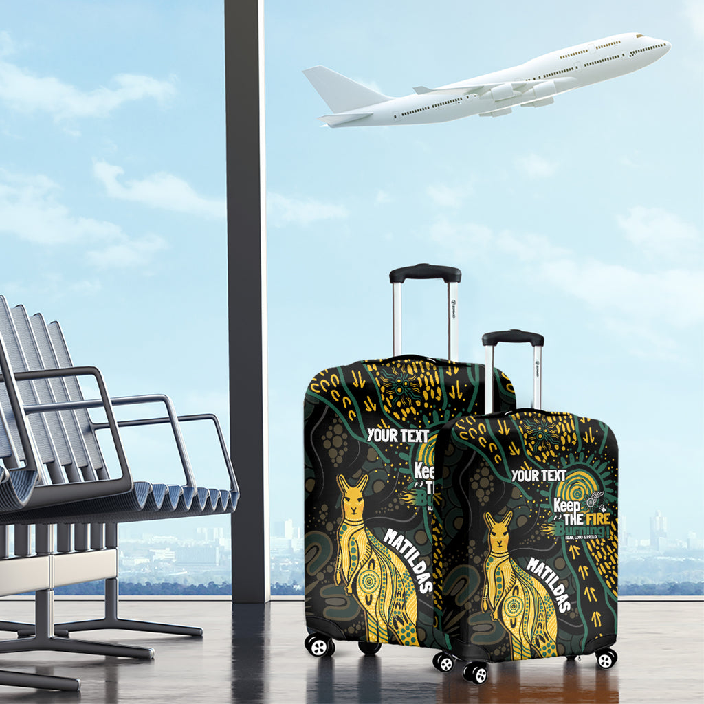 Australia Matildas Indigenous Luggage Cover NAIDOC 2024 Keep The Fire Burning