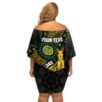 Australia Matildas Indigenous Off Shoulder Short Dress NAIDOC 2024 Keep The Fire Burning