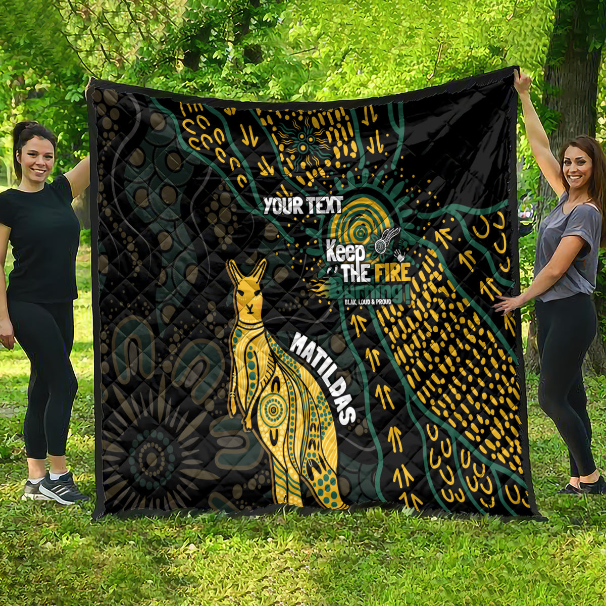 Australia Matildas Indigenous Quilt NAIDOC 2024 Keep The Fire Burning