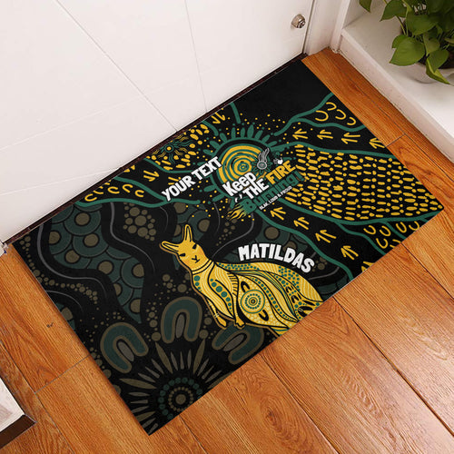 Australia Matildas Indigenous Rubber Doormat NAIDOC 2024 Keep The Fire Burning