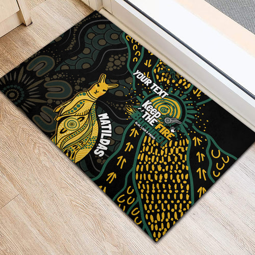 Australia Matildas Indigenous Rubber Doormat NAIDOC 2024 Keep The Fire Burning