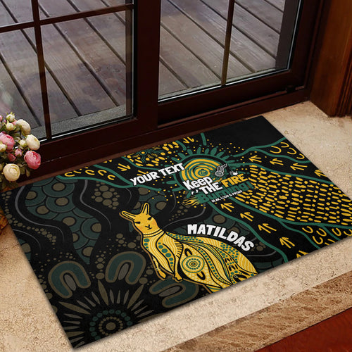 Australia Matildas Indigenous Rubber Doormat NAIDOC 2024 Keep The Fire Burning
