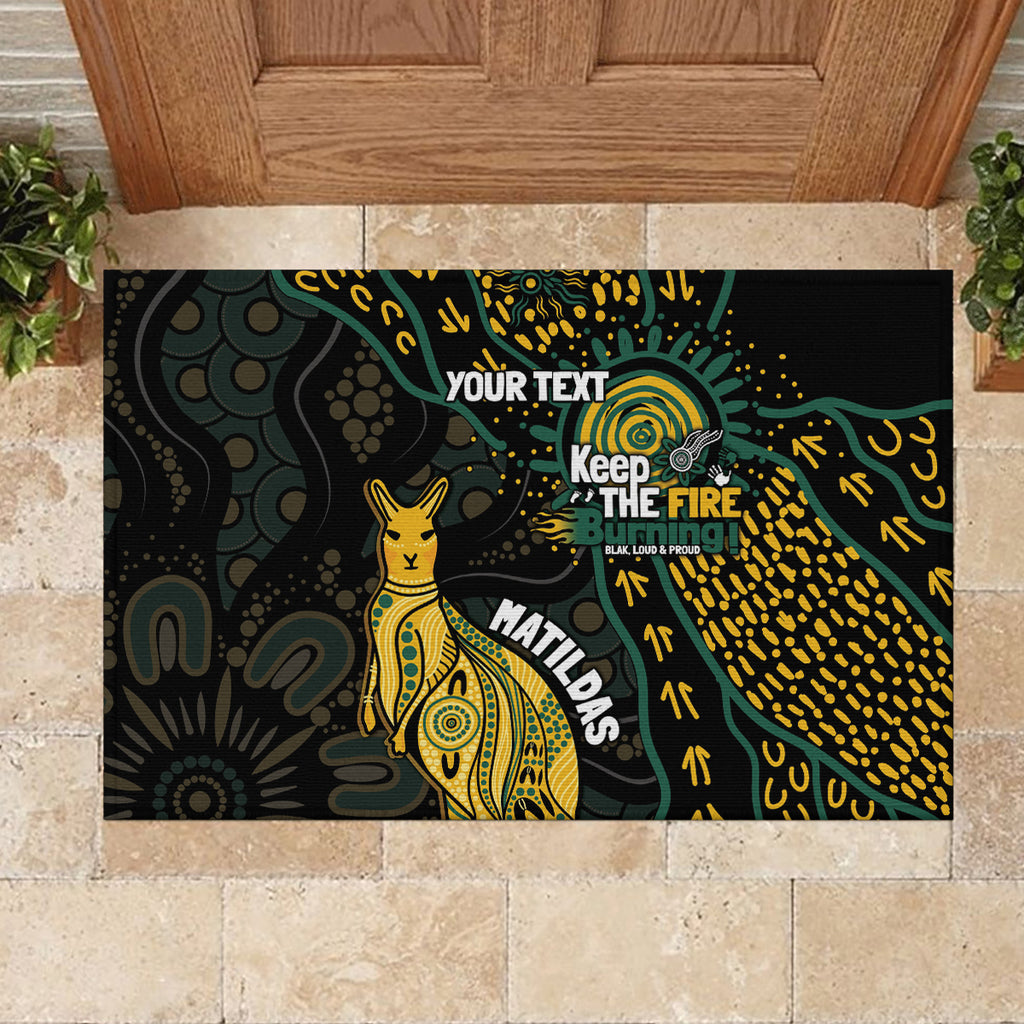 Australia Matildas Indigenous Rubber Doormat NAIDOC 2024 Keep The Fire Burning