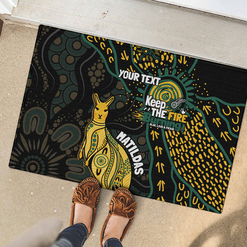 Australia Matildas Indigenous Rubber Doormat NAIDOC 2024 Keep The Fire Burning