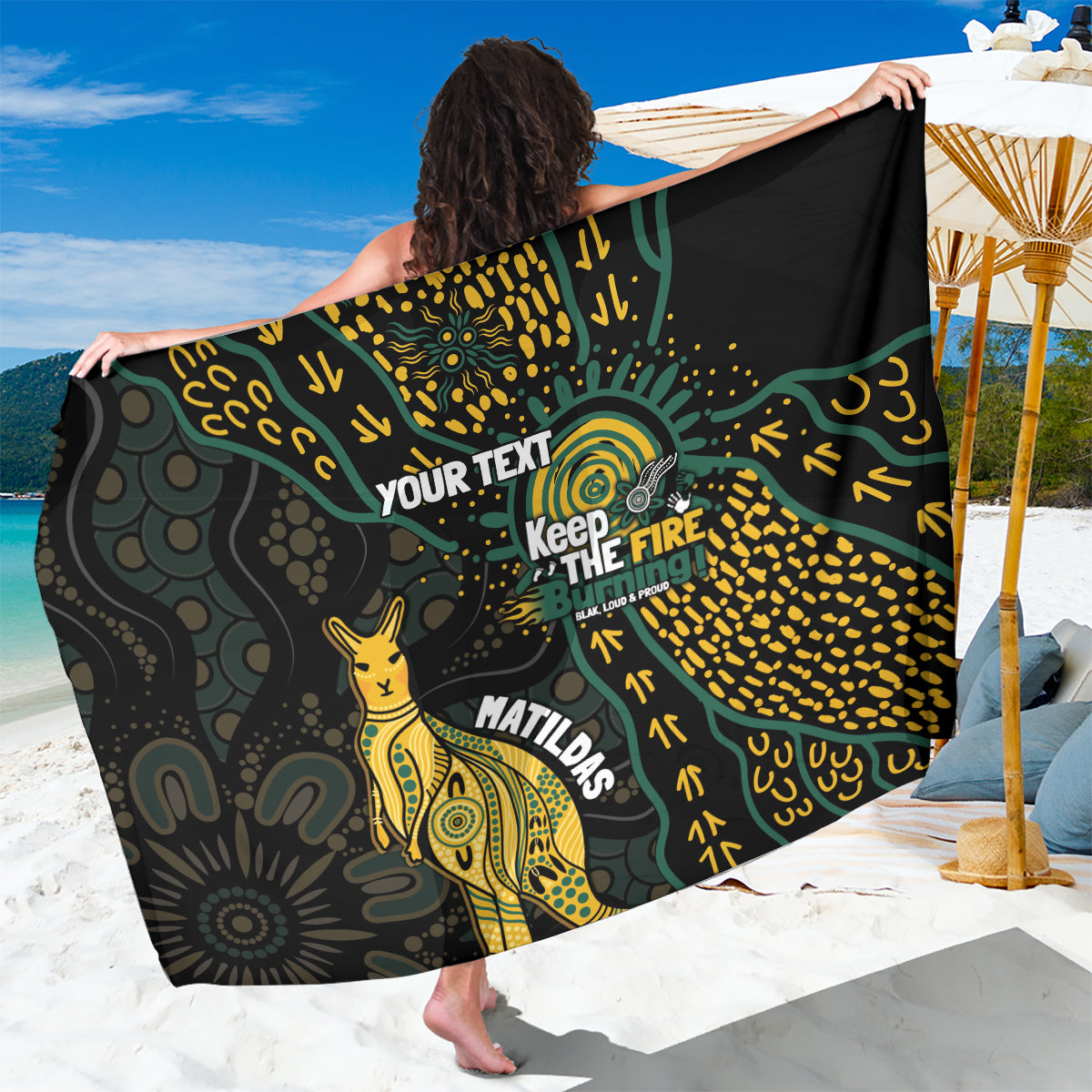 Australia Matildas Indigenous Sarong NAIDOC 2024 Keep The Fire Burning