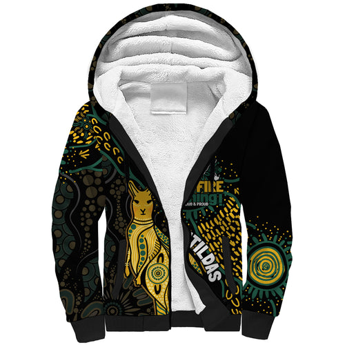 Australia Matildas Indigenous Sherpa Hoodie NAIDOC 2024 Keep The Fire Burning