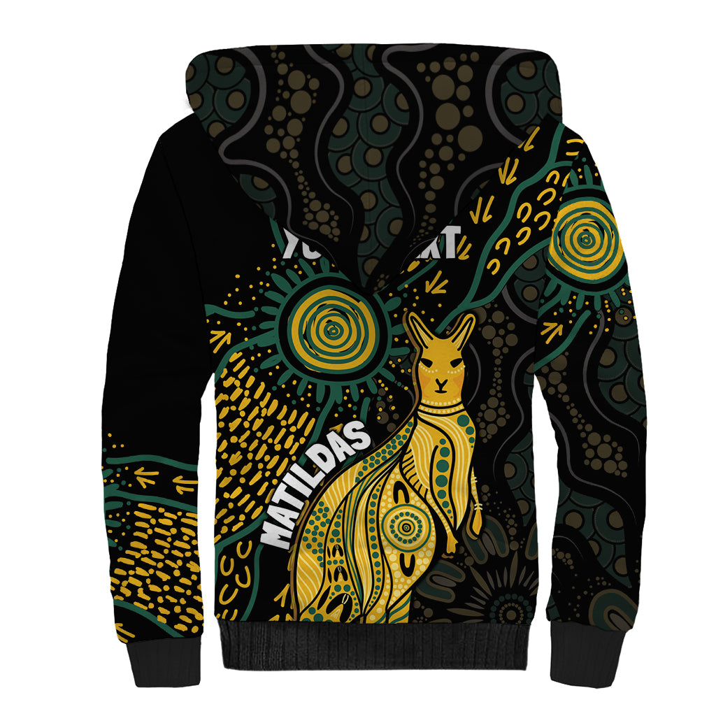 Australia Matildas Indigenous Sherpa Hoodie NAIDOC 2024 Keep The Fire Burning