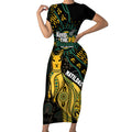Australia Matildas Indigenous Short Sleeve Bodycon Dress NAIDOC 2024 Keep The Fire Burning