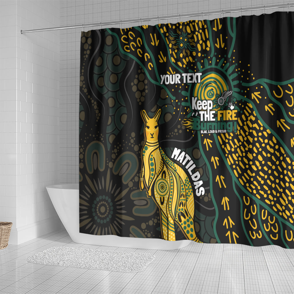 Australia Matildas Indigenous Shower Curtain NAIDOC 2024 Keep The Fire Burning