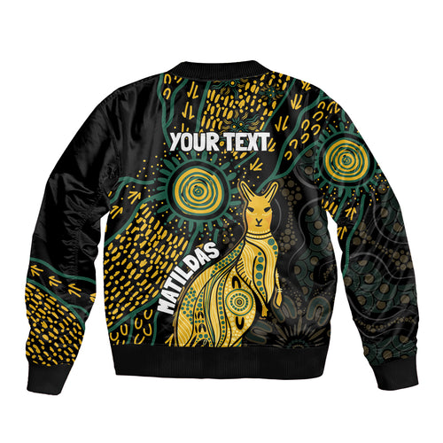 Australia Matildas Indigenous Sleeve Zip Bomber Jacket NAIDOC 2024 Keep The Fire Burning