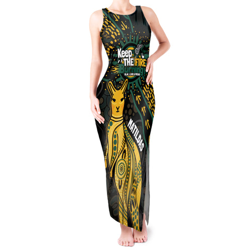 Australia Matildas Indigenous Tank Maxi Dress NAIDOC 2024 Keep The Fire Burning