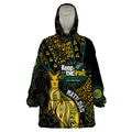 Australia Matildas Indigenous Wearable Blanket Hoodie NAIDOC 2024 Keep The Fire Burning