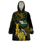 Australia Matildas Indigenous Wearable Blanket Hoodie NAIDOC 2024 Keep The Fire Burning