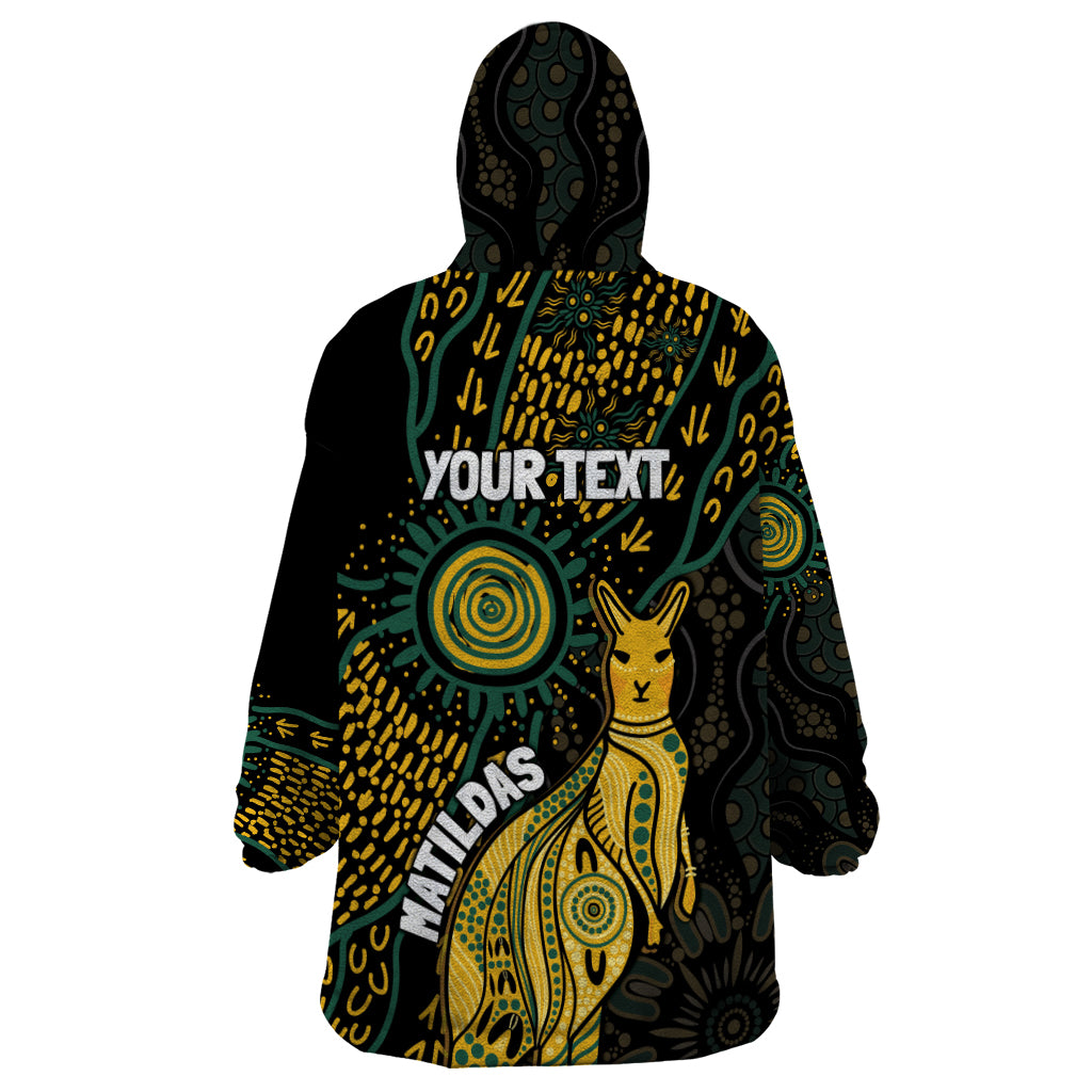 Australia Matildas Indigenous Wearable Blanket Hoodie NAIDOC 2024 Keep The Fire Burning