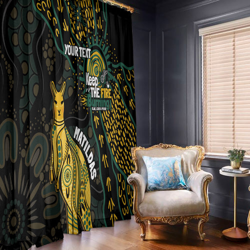 Australia Matildas Indigenous Window Curtain NAIDOC 2024 Keep The Fire Burning