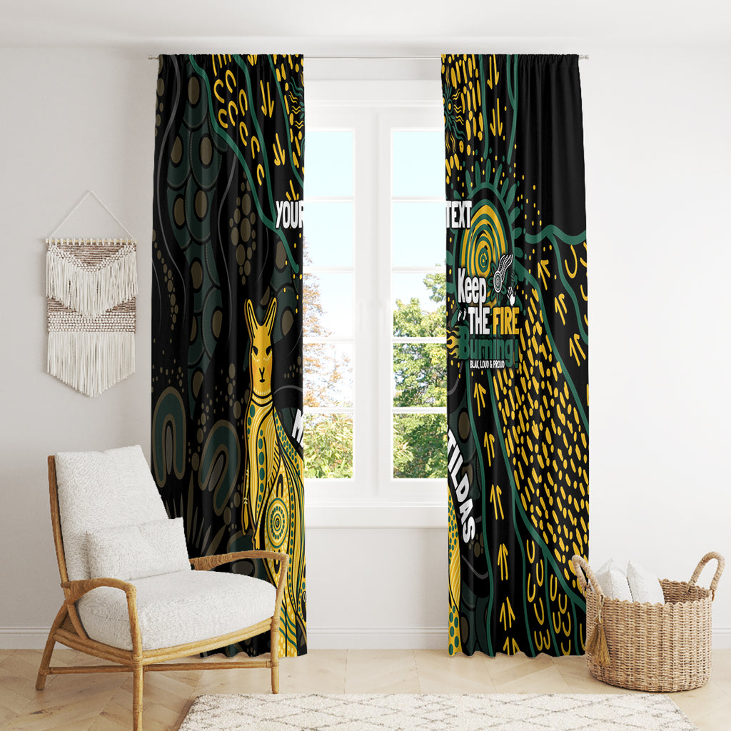 Australia Matildas Indigenous Window Curtain NAIDOC 2024 Keep The Fire Burning