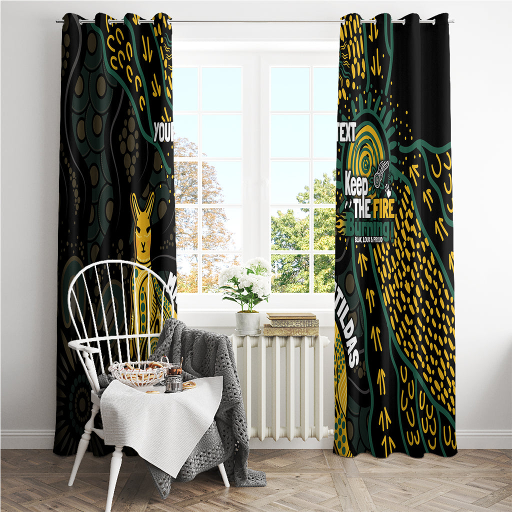 Australia Matildas Indigenous Window Curtain NAIDOC 2024 Keep The Fire Burning