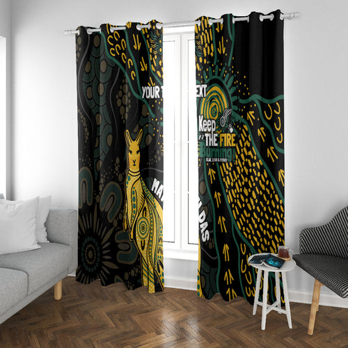 Australia Matildas Indigenous Window Curtain NAIDOC 2024 Keep The Fire Burning