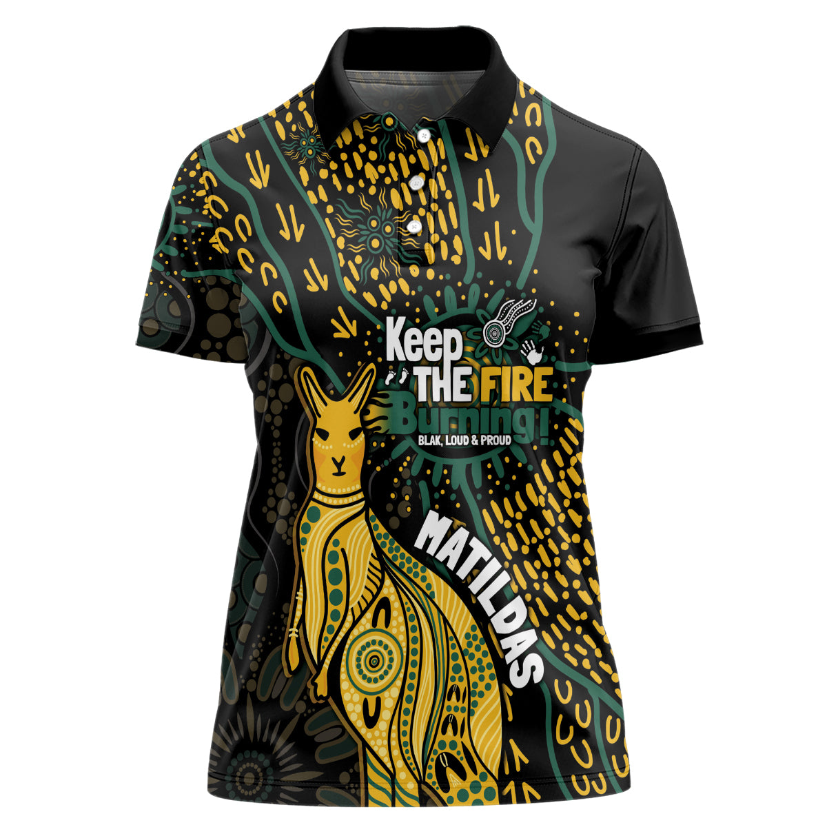 Australia Matildas Indigenous Women Polo Shirt NAIDOC 2024 Keep The Fire Burning