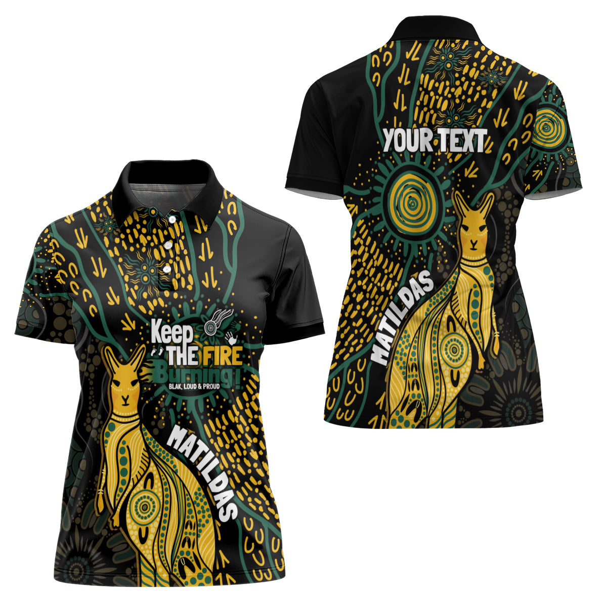Australia Matildas Indigenous Women Polo Shirt NAIDOC 2024 Keep The Fire Burning