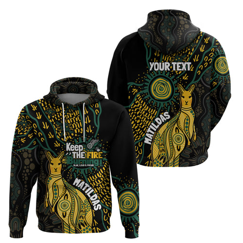 Australia Matildas Indigenous Zip Hoodie NAIDOC 2024 Keep The Fire Burning