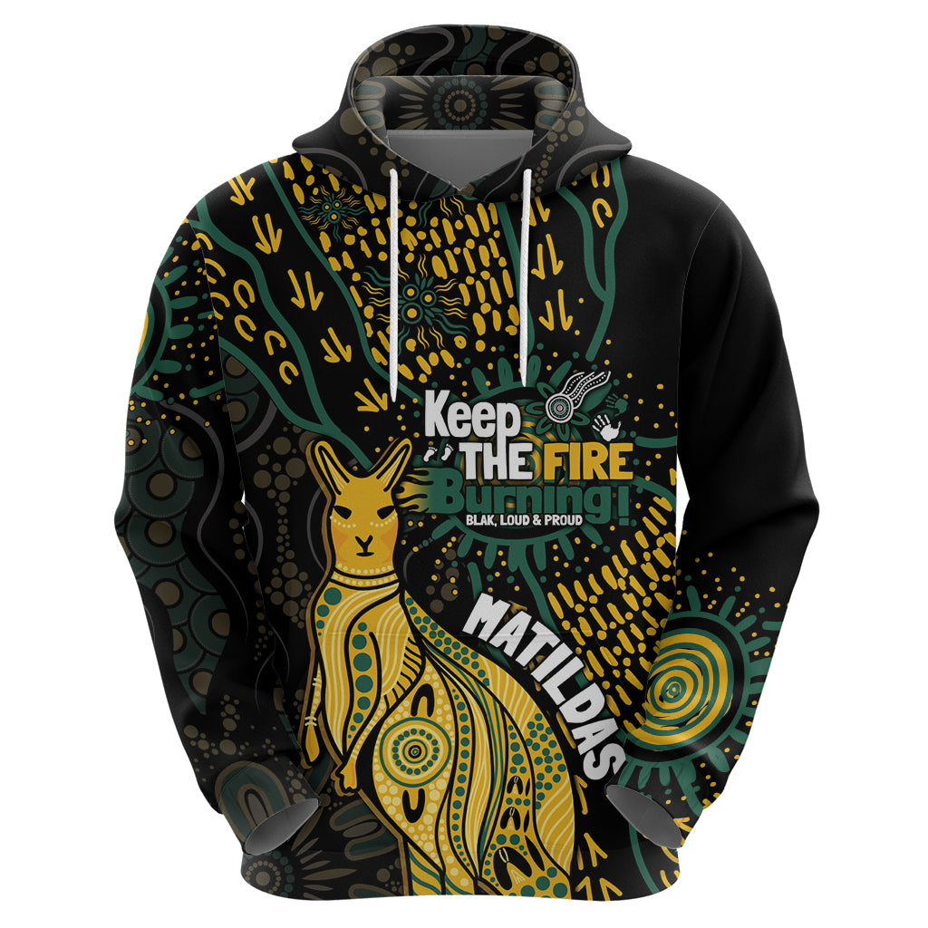 Australia Matildas Indigenous Zip Hoodie NAIDOC 2024 Keep The Fire Burning